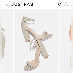 JustFab grey suede. Dress sandals , Elena, grey, 7